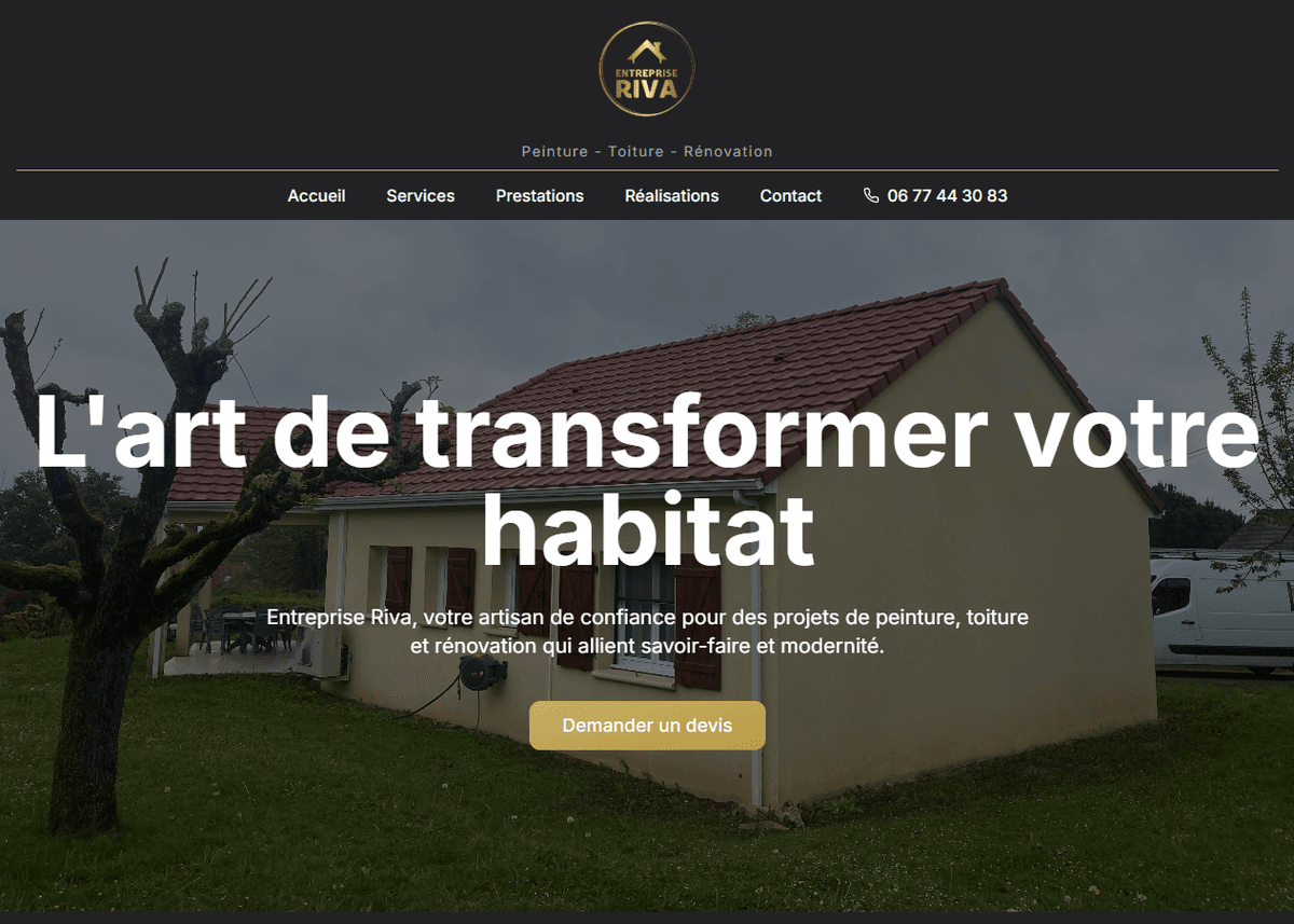Site vitrine pour Entreprise Riva