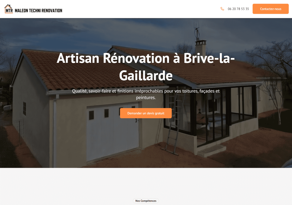 Site vitrine pour Maleon Techni Rénovation